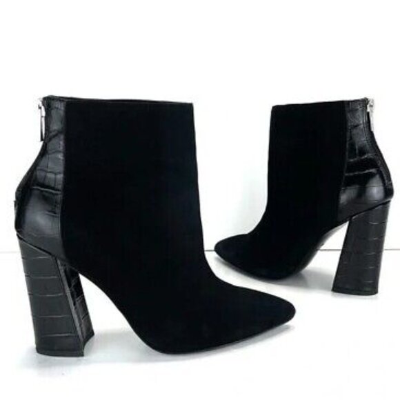 CHARLES DAVID Suede Ankle Heeled Booties - Picture 3 of 10